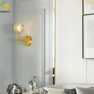 Decorativo moderno luxuoso nórdico de Crystal Wall Lamp For Aisle do metal