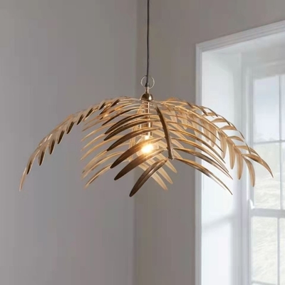 American Creative Iron Leaf Pendant Light Sala de estar nórdica Guarda-roupa Hotel Light
