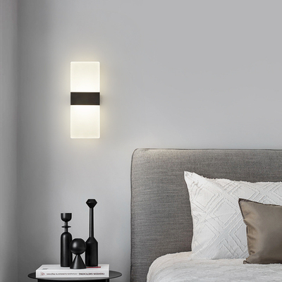 Lâmpada de parede LED Moderna Simples Retangular Transparente Quarto de dormir Sala de estar Restaurante Hotel