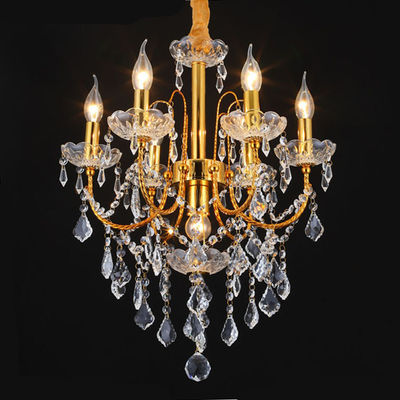 fantasia dourada 850*700mm Crystal Candle Chandelier do ferro do quarto 110V