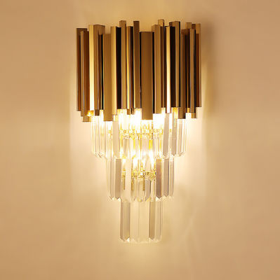 Altura 550mm Crystal Wall Lamp For Hotel de vidro postmoderno da largura 350mm