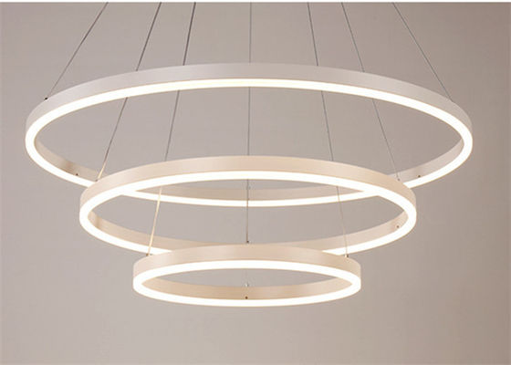 Área de iluminação 25m2 Ring Chandelier circular moderno de alumínio acrílico