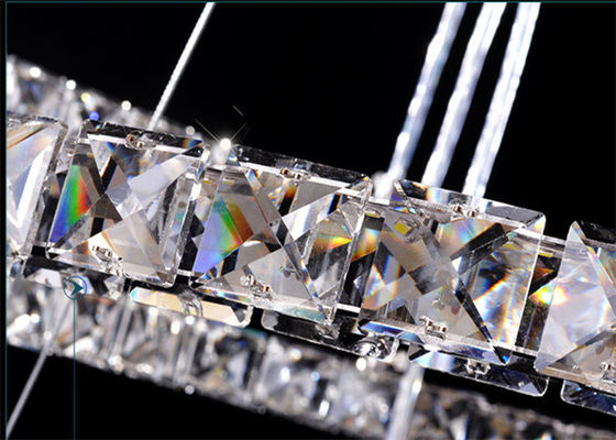 Diamond Crystal Chrome Mirror Finish 64W Ring Light moderno de aço inoxidável