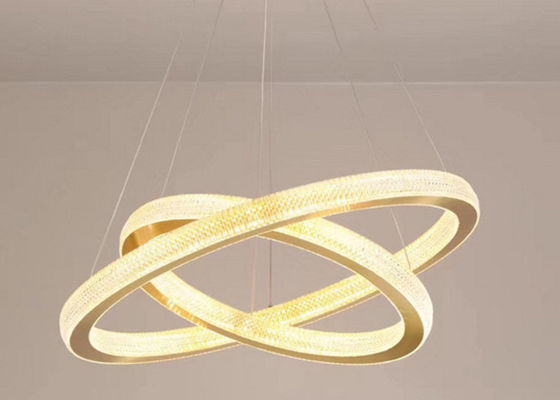 Diodo emissor de luz claro Ring Ceiling Light For Hotel Salão da cor do ouro do tamanho 40x60x80x100cm