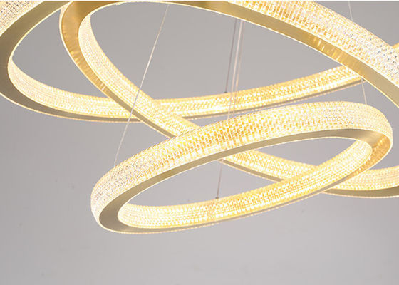 Diodo emissor de luz claro Ring Ceiling Light For Hotel Salão da cor do ouro do tamanho 40x60x80x100cm