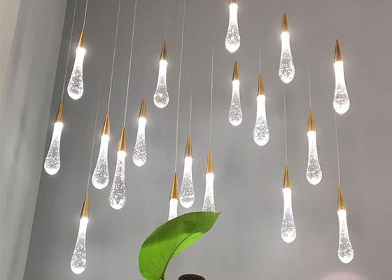 Gota Crystal Drop Lamp moderno da água do diodo emissor de luz para a barra criativa do restaurante