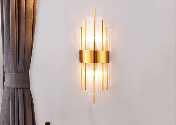 E27 / G9/G4 aço dourado luxuoso Crystal Wall Lamp do bulbo JYL-B1823