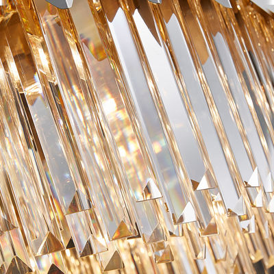 Sala real da altura 30cm E14 Chrome Crystal Hanging Lamps For Living