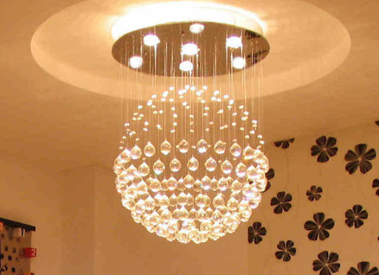 Gota nórdica luxuosa Crystal Pendant Light For Hotel de aço inoxidável