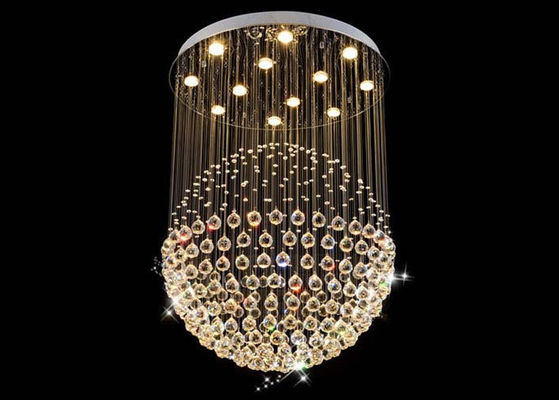 Gota nórdica luxuosa Crystal Pendant Light For Hotel de aço inoxidável