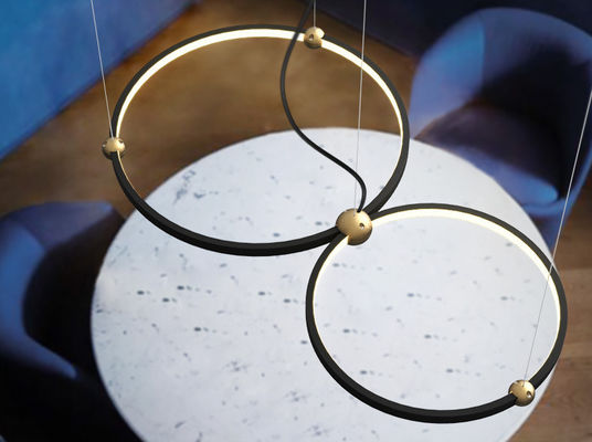 Círculo acrílico de alumínio 300mm 400mm 500mm Ring Pendant Ceiling Light