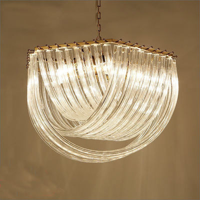 Cor do ouro da decoração de Crystal Pendant Light Lamps Modern dos candelabros do tubo de vidro