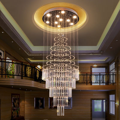 Tamanho luxuoso moderno Crystal Hanging Lights For Hotel de Muti