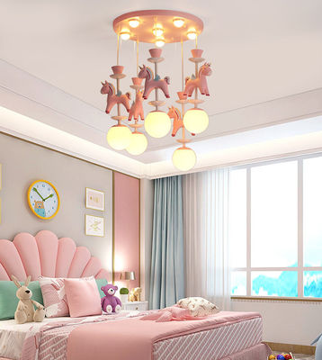 Luz moderna cor-de-rosa nórdica do pendente da sala E27 da criança com cinco ou três cabeças