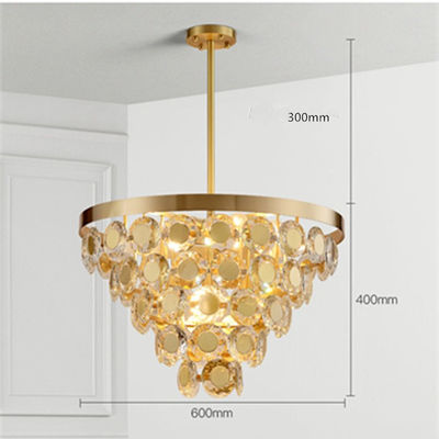 Luz de aço inoxidável de Crystal Chandelier do ouro interno da decoração E14