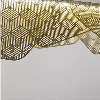 Luz do pendente do diodo emissor de luz de Champagne Gold Metal Mesh moderna para a casa