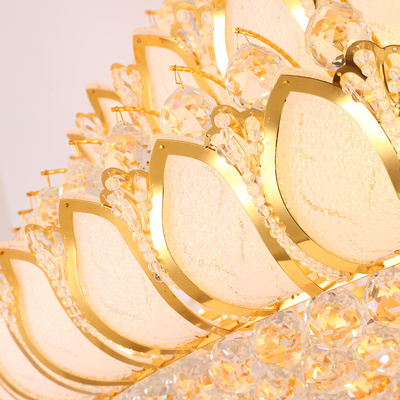 O vidro dourado E14 conduziu Crystal Pendant Light 2700k Crystal Ceiling Lights