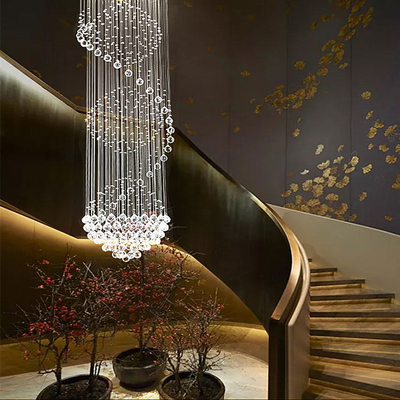 Corredor interior de Crystal Pendant Light Fashionable For da escadaria da casa de campo