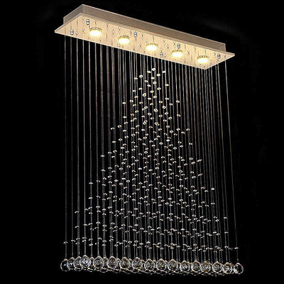 A sala de jantar Crystal Pendant Light Polished Nano do pingo de chuva chapeou