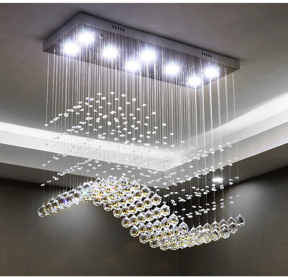 A sala de jantar Crystal Pendant Light Polished Nano do pingo de chuva chapeou