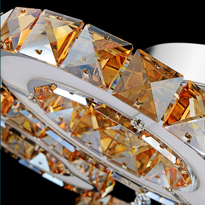 Espaço livre moderno Crystal Chandeliers do ouro da luz de teto do diodo emissor de luz do hotel