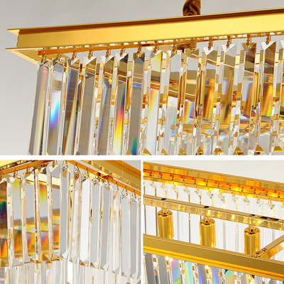 Pendente moderno decorativo interno Crystal Ceiling Lights Gold L90*W35*H50cm