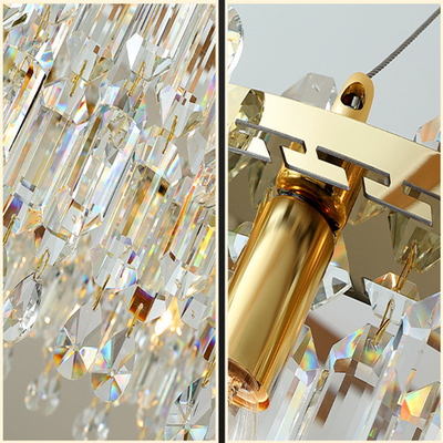 Ouro extravagante Crystal Pendant Lamp Bedroom Decorative 110lm
