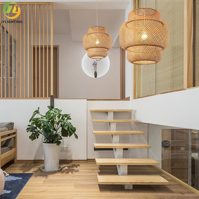 Casa moderna de bambu nórdica 85V decorativo interno da luz do pendente